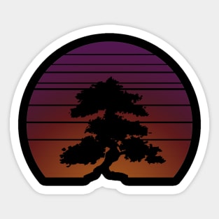 Synth Bonsai Sunset Sticker